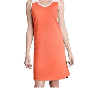 LAT Orange and White 100% Cotton Fine Jersey Racerback Tank Dress